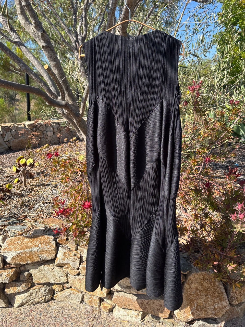 Issey Miyake Pleats Please Black Origami-Style Ruffled Dress - Picture 2 of 6